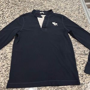 Abercrombie and Fitch Henley muscle T long sleeve black MED Moose Logo Unisex